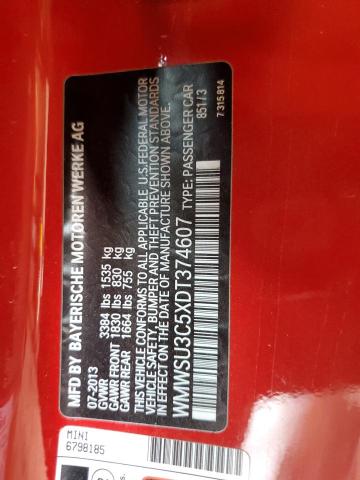 Photo 14 from auction – 2013 MINI COOPER with VIN WMWSU3C5XDT374607