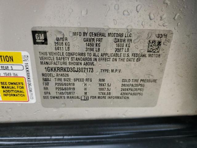 Photo 14 from auction – 2016 GMC ACADIA SLT with VIN 1GKKRRKD3GJ307173