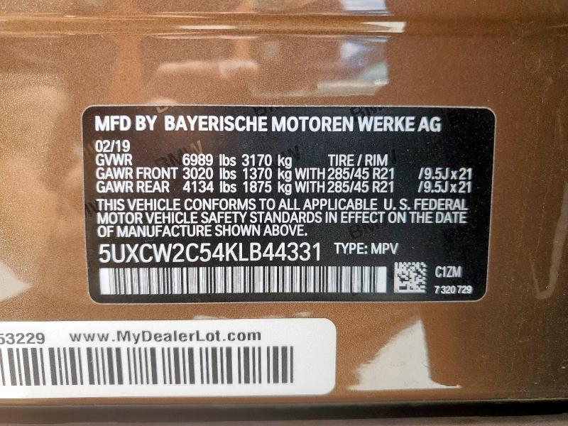Photo 14 from auction – 2019 BMW X7 XDRIVE4 with VIN 5UXCW2C54KLB44331