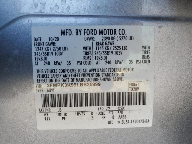 Photo 14 from auction – 2020 FORD EDGE TITAN with VIN 2FMPK3K99LBB35899