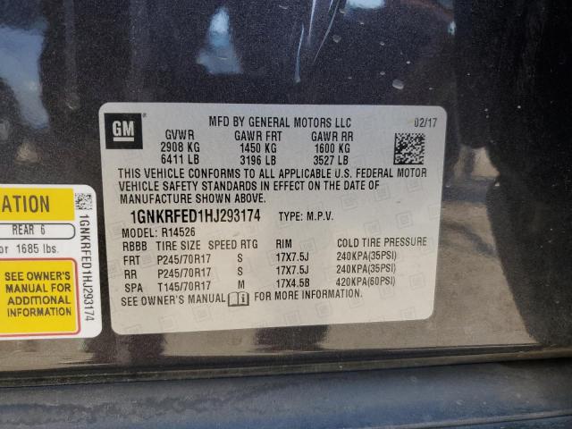 Photo 14 from auction – 2017 CHEVROLET TRAVERSE L with VIN 1GNKRFED1HJ293174
