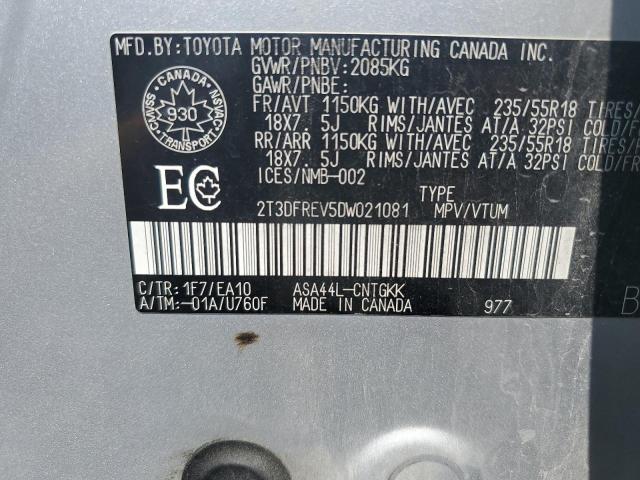 Photo 14 from auction – 2013 TOYOTA RAV4 LIMIT with VIN 2T3DFREV5DW021081