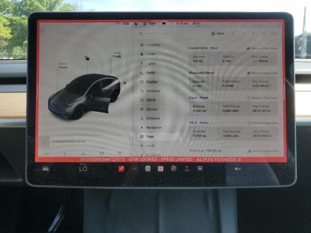 Photo 9 from auction – 2021 TESLA MODEL Y with VIN 5YJYGDEE3MF125172