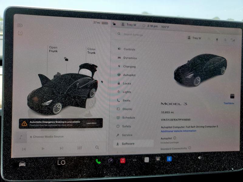 Photo 9 from auction – 2023 TESLA MODEL 3 with VIN 5YJ3E1EA7PF418895