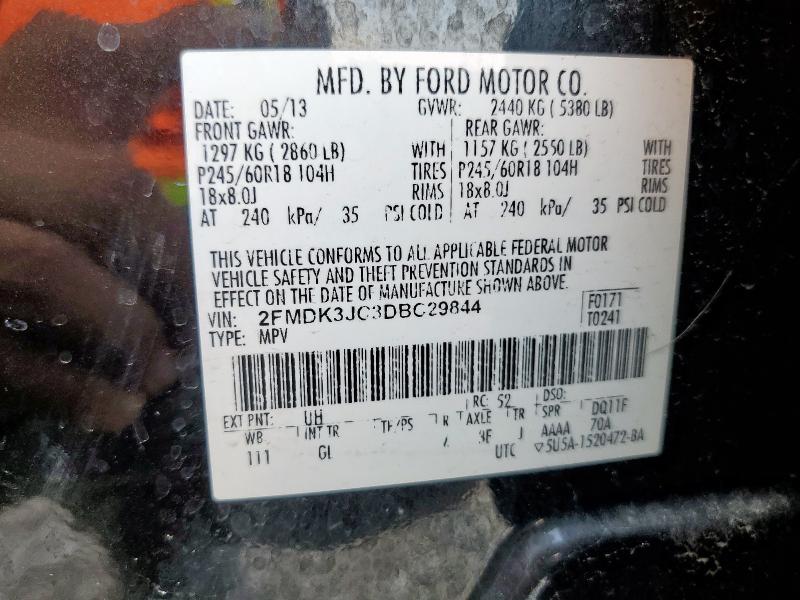 Photo 14 from auction – 2013 FORD EDGE SEL with VIN 2FMDK3JC3DBC29844