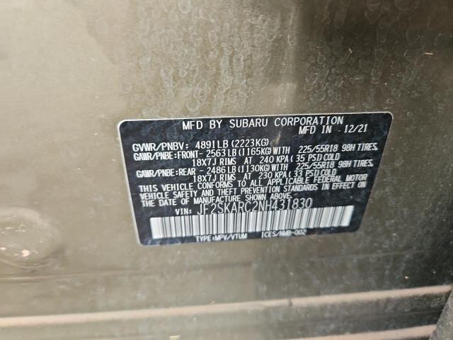Photo 14 from auction – 2022 SUBARU FORESTER T with VIN JF2SKARC2NH431830