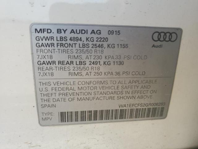 Photo 14 from auction – 2016 AUDI Q3 PREMIUM with VIN WA1EFCFS2GR006283