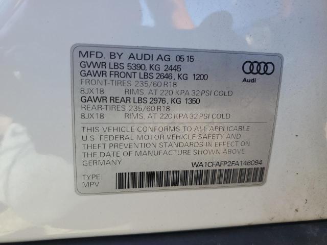 Photo 14 from auction – 2015 AUDI Q5 PREMIUM with VIN WA1CFAFP2FA146094