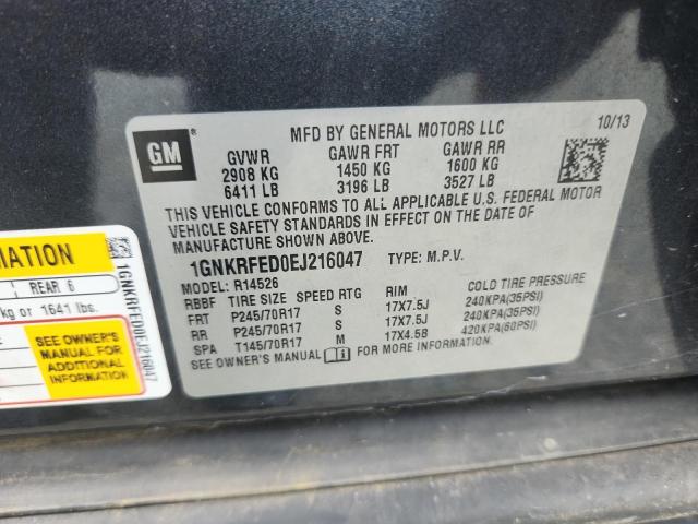Photo 14 from auction – 2014 CHEVROLET TRAVERSE L with VIN 1GNKRFED0EJ216047