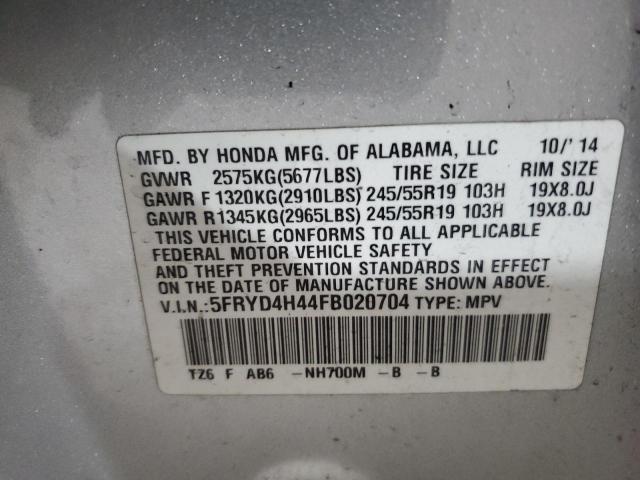 Photo 14 from auction – 2015 ACURA MDX TECHNO with VIN 5FRYD4H44FB020704