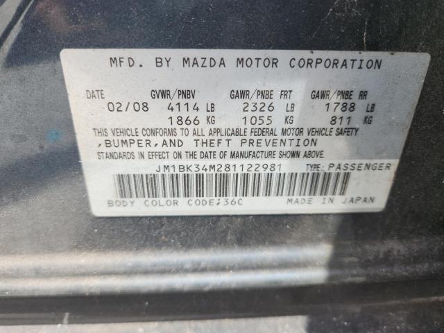 Photo 14 from auction – 2008 MAZDA SPEED 3 with VIN JM1BK34M281122981