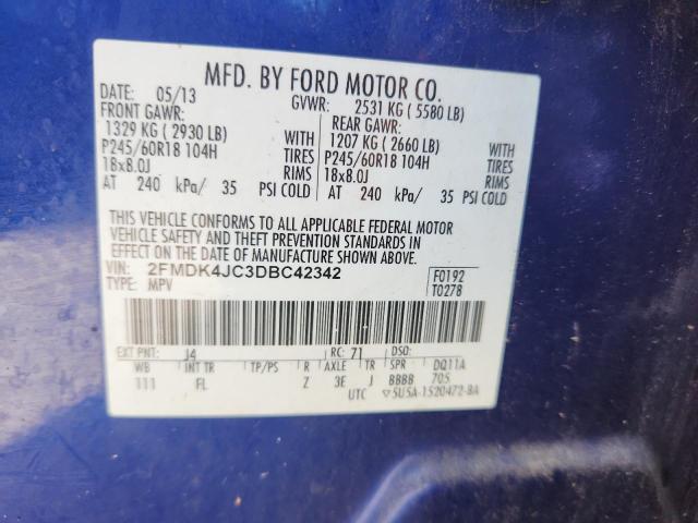 Photo 14 from auction – 2013 FORD EDGE SEL with VIN 2FMDK4JC3DBC42342