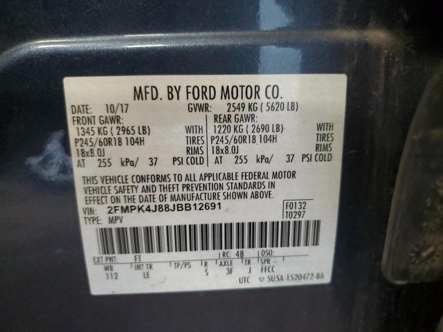 Photo 10 from auction – 2018 FORD EDGE SEL with VIN 2FMPK4J88JBB12691