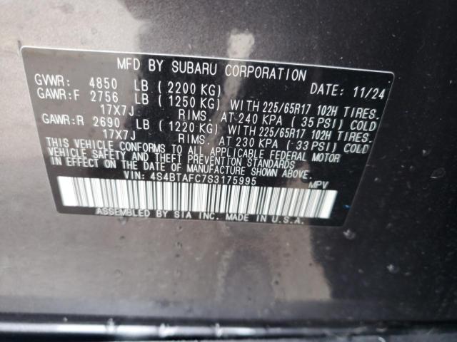 Photo 14 from auction – 2025 SUBARU OUTBACK PR with VIN 4S4BTAFC7S3175995