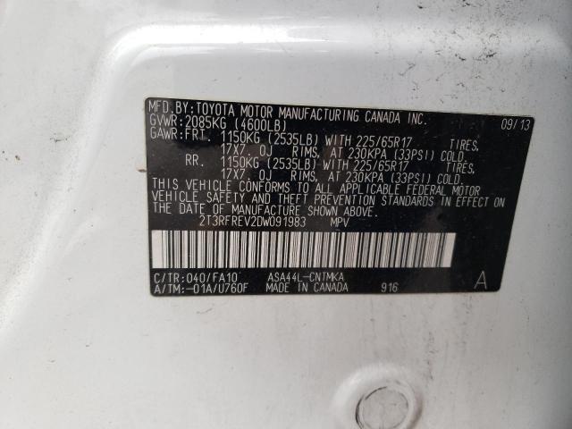 Photo 14 from auction – 2013 TOYOTA RAV4 XLE with VIN 2T3RFREV2DW091983