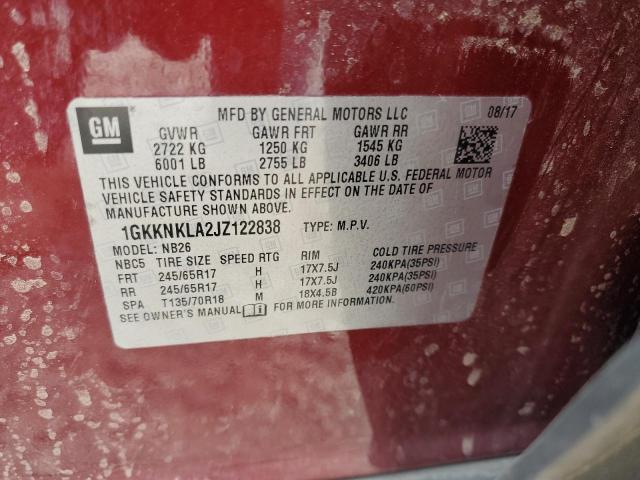 Photo 14 from auction – 2018 GMC ACADIA SLE with VIN 1GKKNKLA2JZ122838