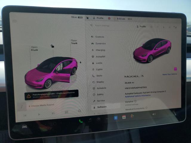 Photo 9 from auction – 2023 TESLA MODEL 3 with VIN 5YJ3E1EA9PF427503