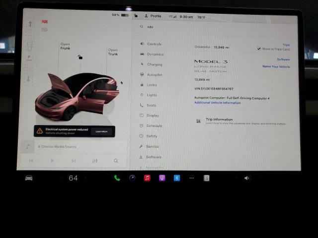 Photo 9 from auction – 2024 TESLA MODEL 3 with VIN 5YJ3E1EB4RF864787
