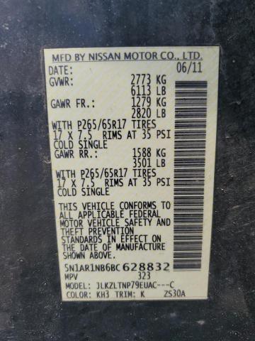 Photo 14 from auction – 2011 NISSAN PATHFINDER with VIN 5N1AR1NB6BC628832