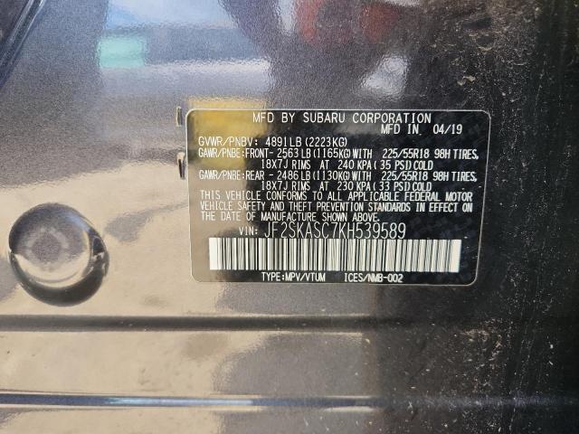 Photo 14 from auction – 2019 SUBARU FORESTER L with VIN JF2SKASC7KH539589