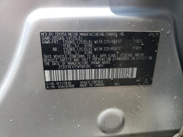 Photo 14 from auction – 2015 TOYOTA RAV4 LE with VIN 2T3ZFREV7FW188566
