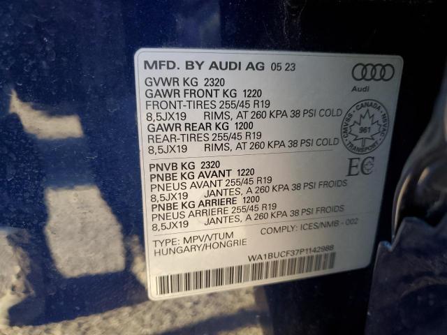 Photo 14 from auction – 2023 AUDI Q3 PREMIUM with VIN WA1BUCF37P1142988