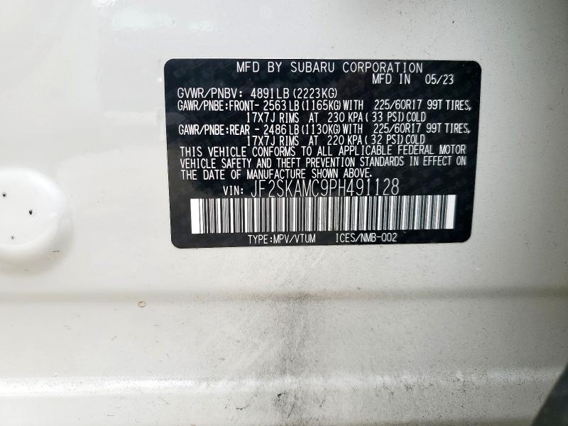 Photo 14 from auction – 2023 SUBARU FORESTER W with VIN JF2SKAMC9PH491128