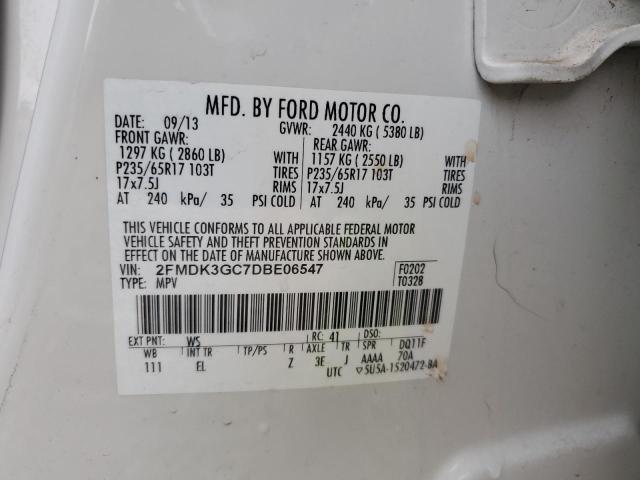Photo 14 from auction – 2013 FORD EDGE SE with VIN 2FMDK3GC7DBE06547