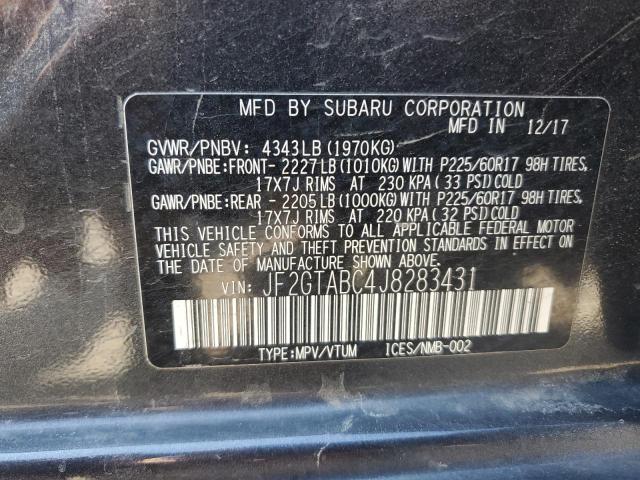Photo 14 from auction – 2018 SUBARU CROSSTREK with VIN JF2GTABC4J8283431