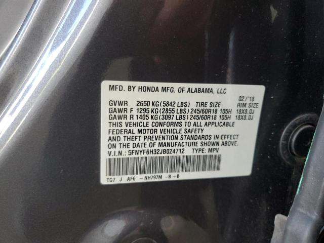 Photo 14 from auction – 2018 HONDA PILOT EX with VIN 5FNYF6H32JB024712