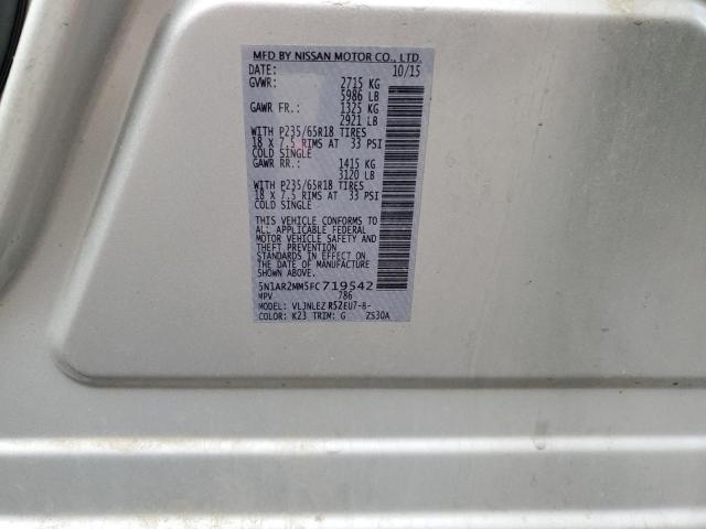 Photo 14 from auction – 2015 NISSAN PATHFINDER with VIN 5N1AR2MM5FC719542