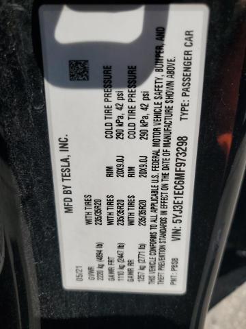 Photo 14 from auction – 2021 TESLA MODEL 3 with VIN 5YJ3E1EC6MF973298