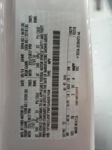 Photo 14 from auction – 2015 FORD ESCAPE S with VIN 1FMCU0F76FUA05108