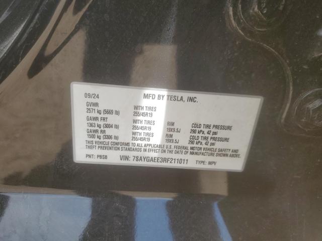 Photo 14 from auction – 2024 TESLA MODEL Y with VIN 7SAYGAEE3RF211011