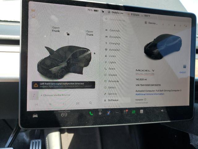 Photo 9 from auction – 2022 TESLA MODEL Y with VIN 7SAYGDEF2NF350115