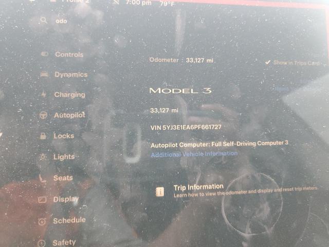 Photo 9 from auction – 2023 TESLA MODEL 3 with VIN 5YJ3E1EA6PF661727