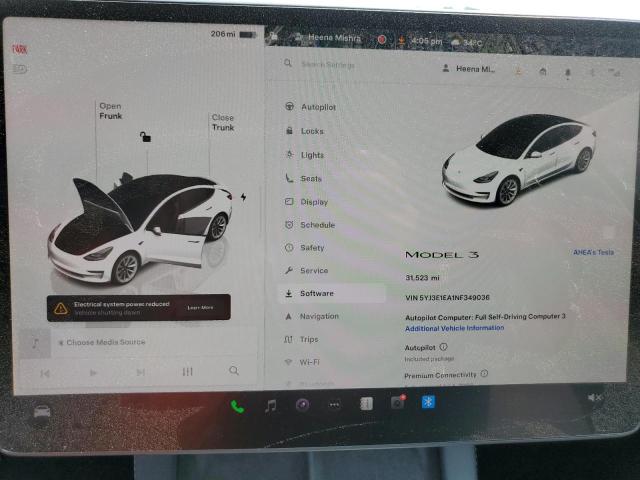 Photo 9 from auction – 2022 TESLA MODEL 3 with VIN 5YJ3E1EA1NF349036