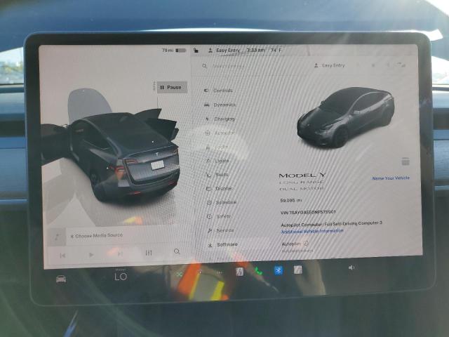 Photo 9 from auction – 2022 TESLA MODEL Y with VIN 7SAYGAEE0NF575901