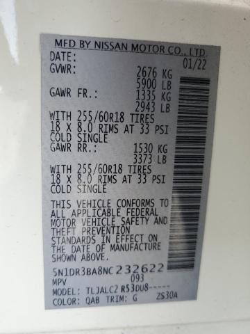 Photo 14 from auction – 2022 NISSAN PATHFINDER with VIN 5N1DR3BA8NC232622