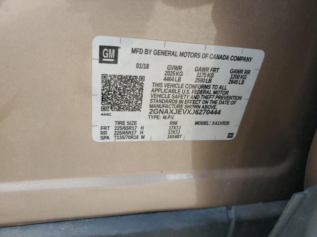 Photo 14 from auction – 2018 CHEVROLET EQUINOX LT with VIN 2GNAXJEVXJ6270444
