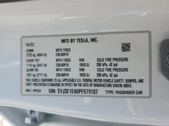 Photo 14 from auction – 2023 TESLA MODEL 3 with VIN 5YJ3E1EA0PF679107