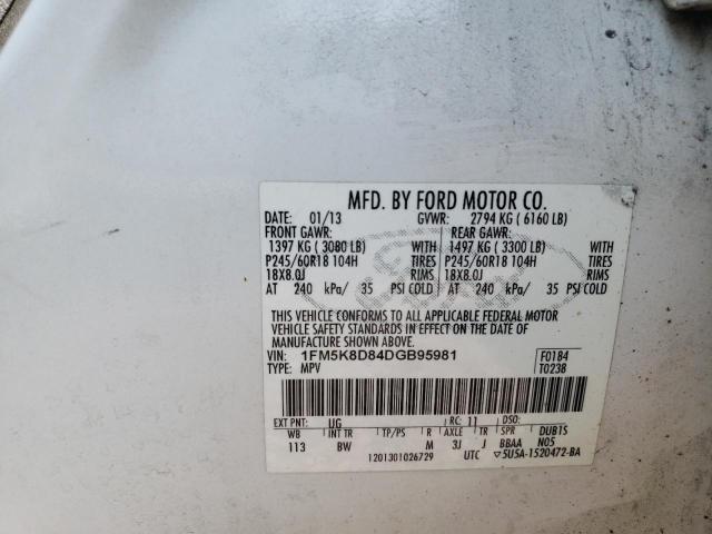 Photo 14 from auction – 2013 FORD EXPLORER XLT with VIN 1FM5K8D84DGB95981