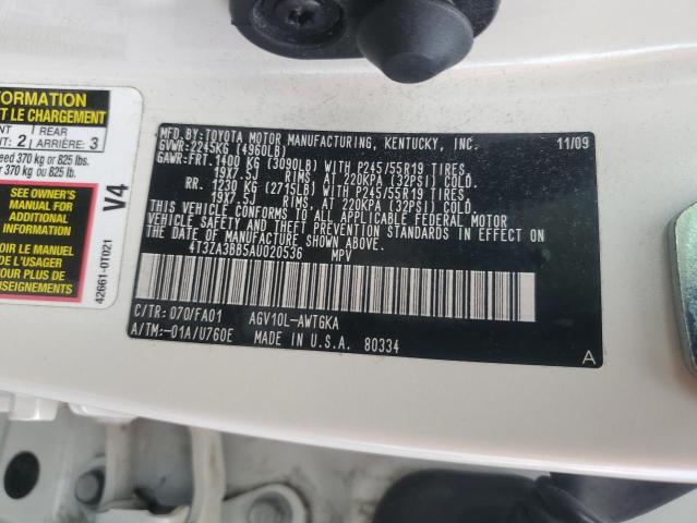 Photo 14 from auction – 2010 TOYOTA VENZA with VIN 4T3ZA3BB5AU020536