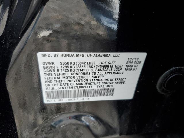 Photo 14 from auction – 2020 HONDA PILOT LX with VIN 5FNYF6H17LB024111