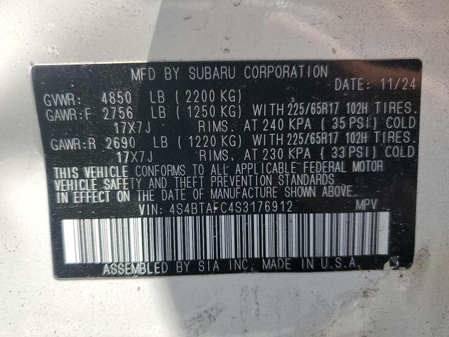 Photo 14 from auction – 2025 SUBARU OUTBACK PREMIUM with VIN 4S4BTAFC4S3176912