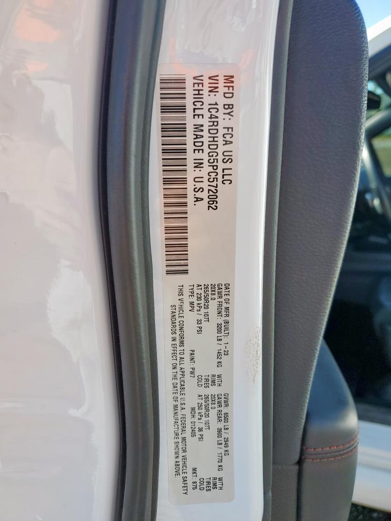 Photo 14 from auction – 2023 DODGE DURANGO GT with VIN 1C4RDHDG5PC572062