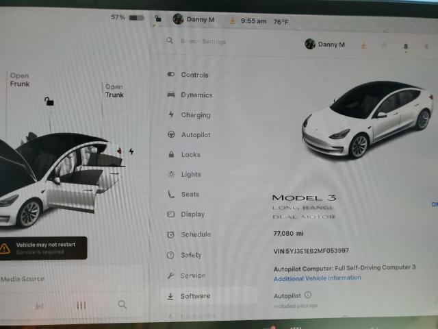 Photo 9 from auction – 2021 TESLA MODEL 3 with VIN 5YJ3E1EB2MF053997