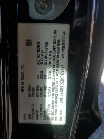 Photo 14 from auction – 2022 TESLA MODEL 3 with VIN 5YJ3E1ECXNF177977