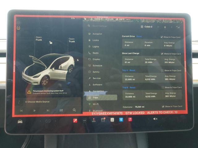 Фото 9 с аукциона – 2021 TESLA MODEL Y с VIN 5YJYGAEEXMF141870