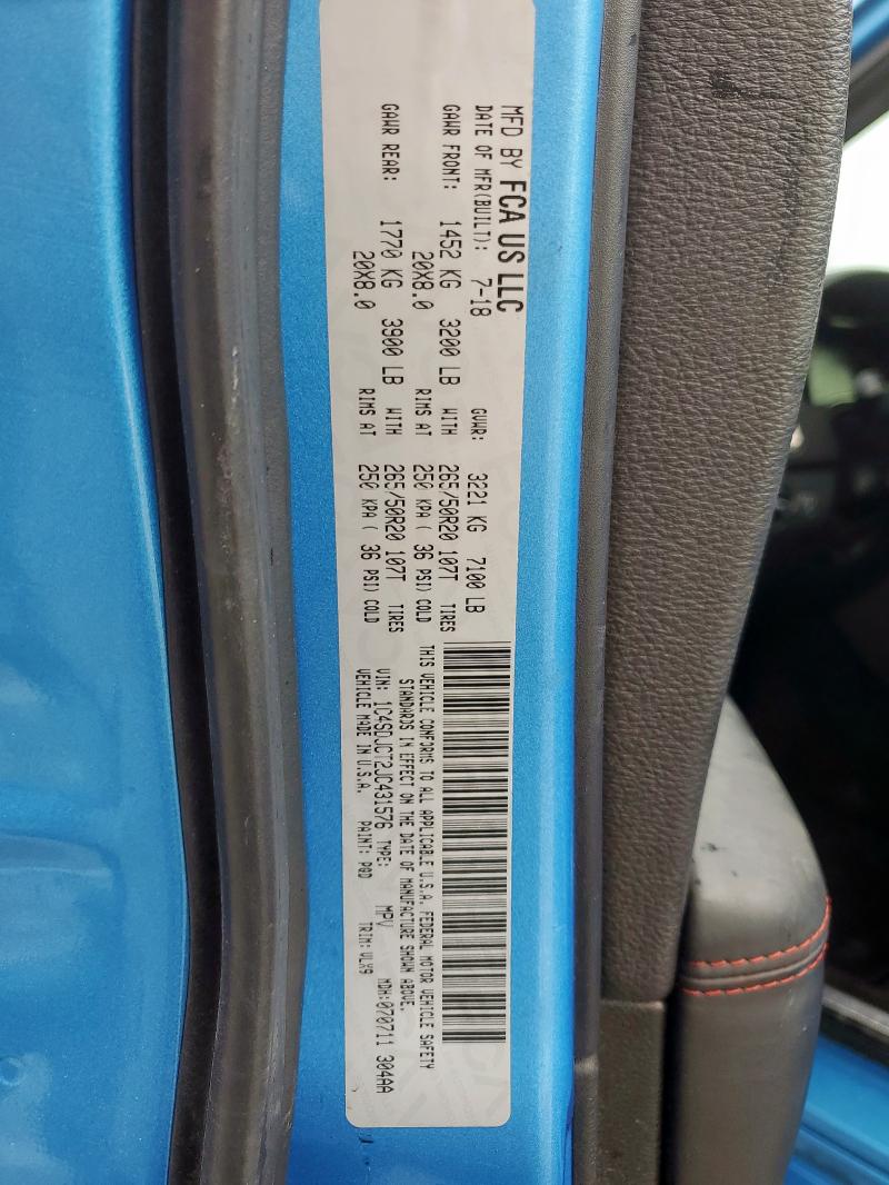 Photo 14 from auction – 2018 DODGE DURANGO R/ with VIN 1C4SDJCT2JC431576